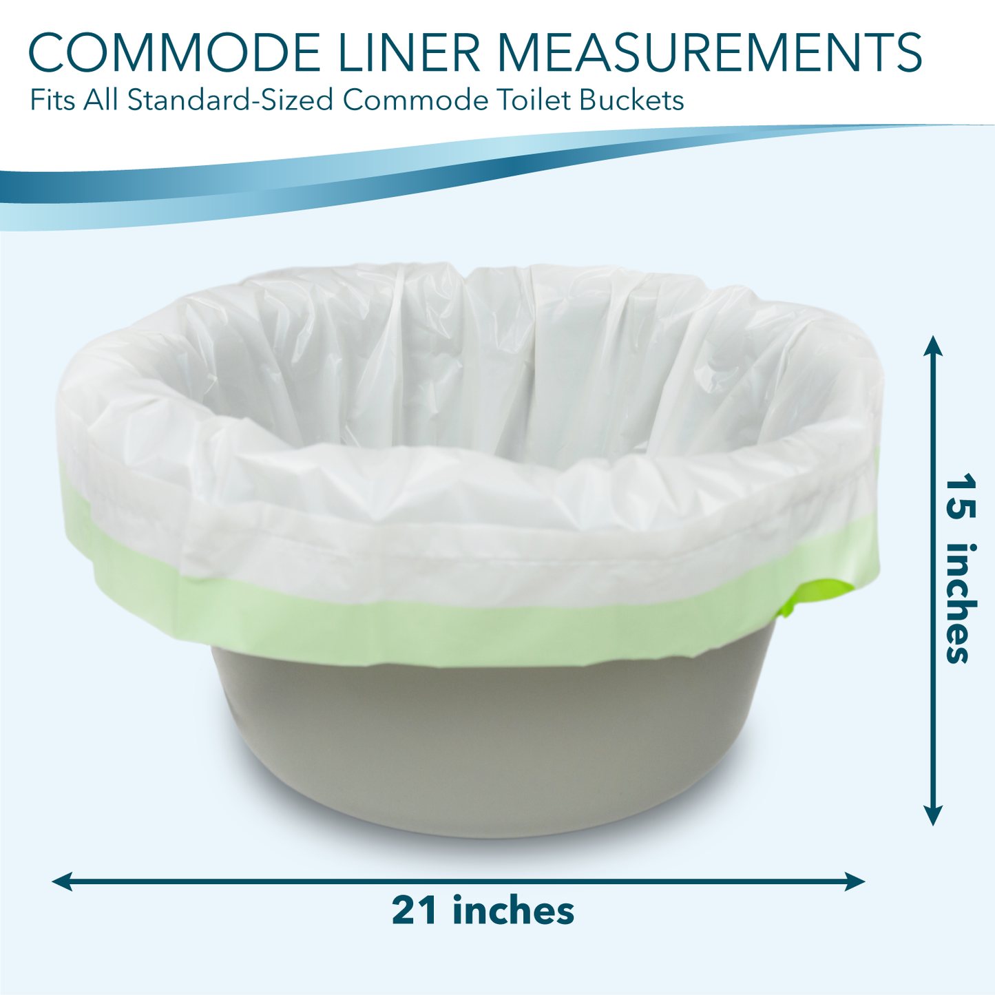 TidyCare Commode Liners for Bedside Portable Toilet Chair Bucket | Value Pack of Disposable Waste Bags for Adults | Universal Fit